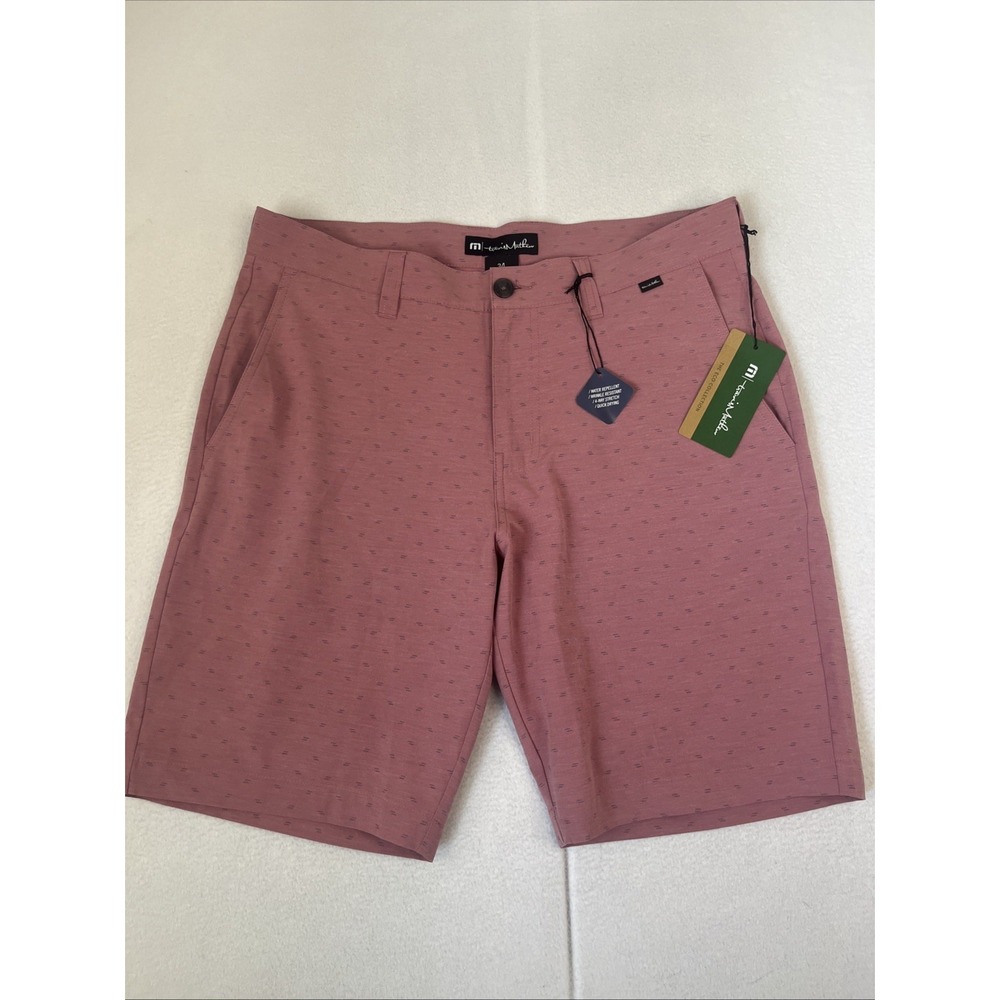 Travis Mathew Manzanillo Shorts Mens 34 Heather Earth Red Golf Stretch 1MY304